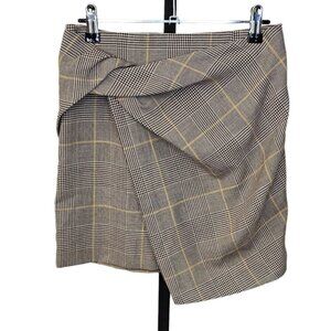 Aritzia Babaton Jethro Skirt Plaid Faux Twist  Mini Size 4